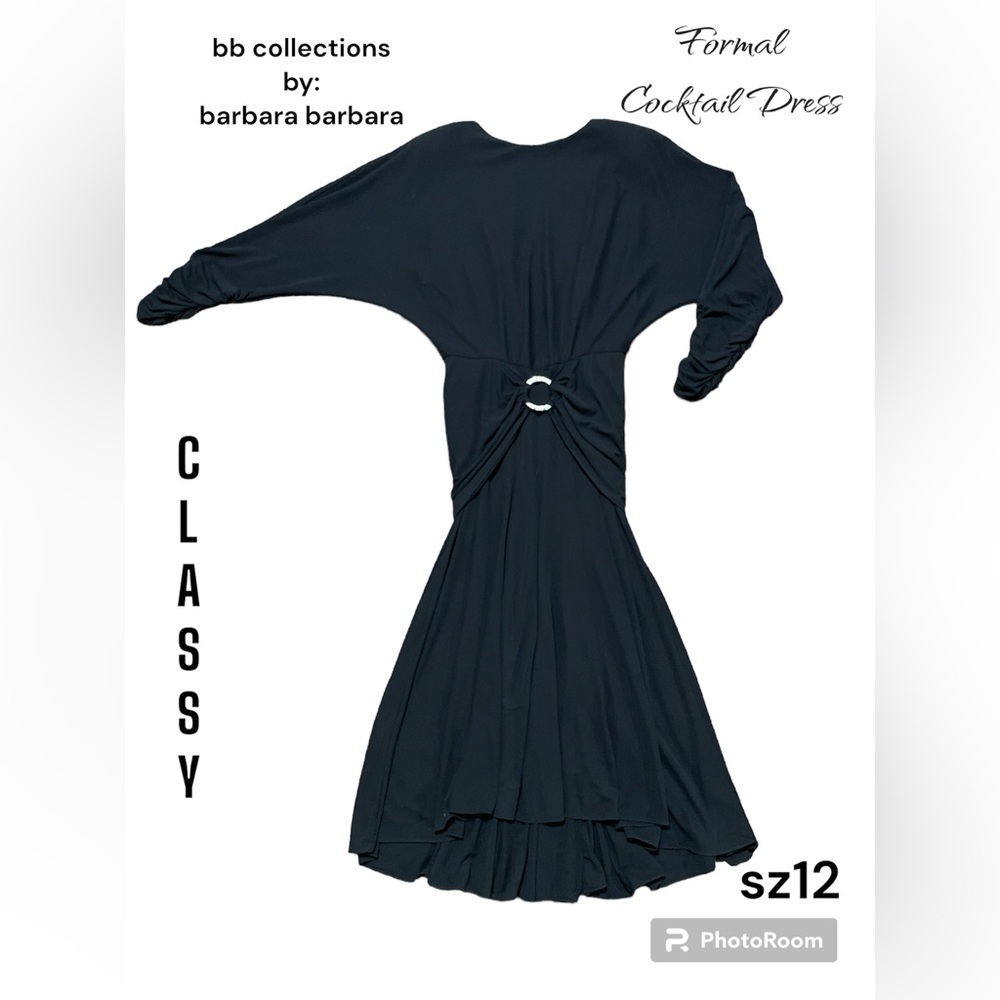bb collection barbara barbara Vintage Long Black Formal Evening Dress